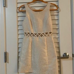 Woven cream mini dress